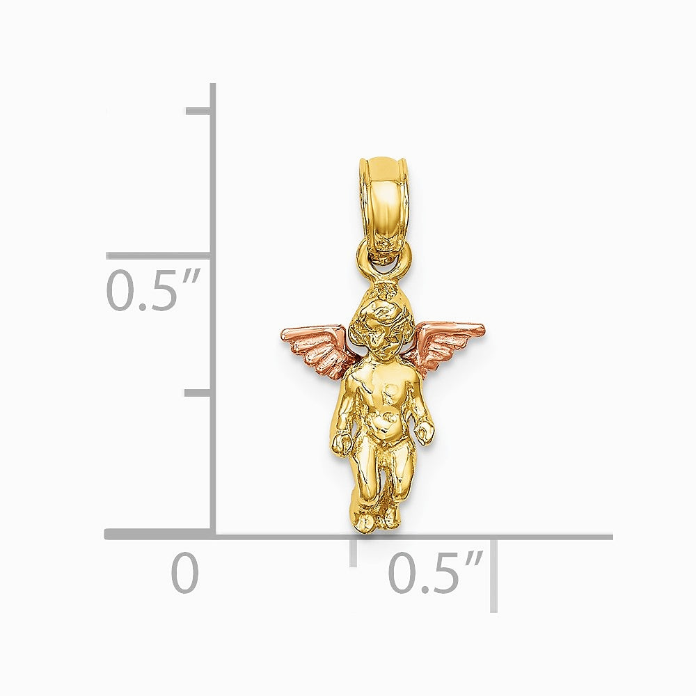 14K Two-Tone 3-D Mini Guardian Angel Charm - Product Photo