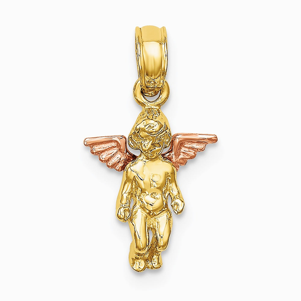 14K Two-Tone 3-D Mini Guardian Angel Charm - Product Photo