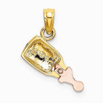 10K / 14K Two-tone Baby Bottle Charm - Product Photo