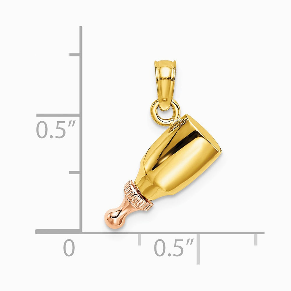 10K / 14K Two-tone Baby Bottle Charm - Product Photo