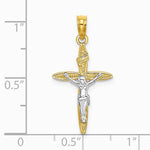 10K / 14K Yellow with Rhodium W/ Rhodium INRICrucifix Charm - Product Photo