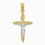 10K / 14K Yellow with Rhodium W/ Rhodium INRICrucifix Charm - Product Photo