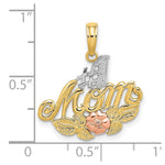 14k Two-tone w/White Rhodium 