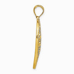 14K Yellow & Rhodium with Rhodium Filigree Leaf Accent Heart Charm - Product Photo