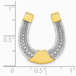 14K Yellow & Rhodium w/ Rhodium Horseshoe Chain Slide Charm - Product Photo