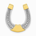 14K Yellow & Rhodium w/ Rhodium Horseshoe Chain Slide Charm - Product Photo