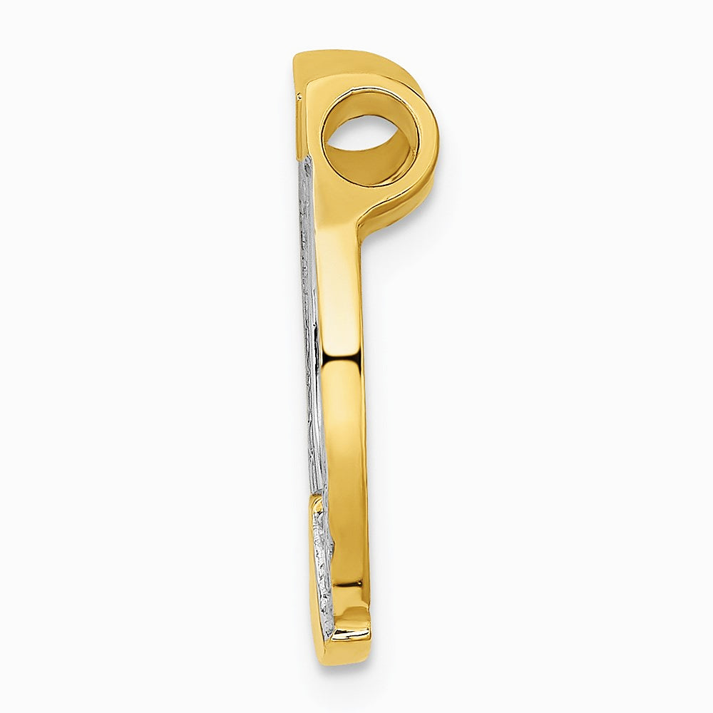 10K / 14K Yellow with Rhodium w/ Rhodium Horseshoe Charm - Product Photo