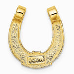 10K / 14K Yellow with Rhodium w/ Rhodium Horseshoe Charm - Product Photo