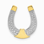 10K / 14K Yellow with Rhodium w/ Rhodium Horseshoe Charm - Product Photo
