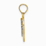10K / 14K Yellow with Rhodium W/ Rhodium Cross In Heart Charm - Product Photo