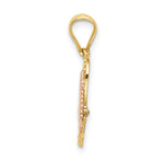 14K Two-tone with White Rhodium MADRE Heart with Doves Charm - Product Photo