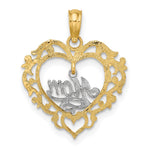 14K Two-tone MOM Inside Heart Charm - Product Photo