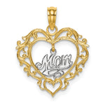 14K Two-tone MOM Inside Heart Charm - Product Photo