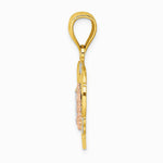 14K Two-tone 14KTwo-tone with White Rhodium Guadalupe In Heart Charm - Product Photo
