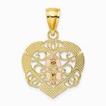 14K Two-tone 14KTwo-tone with White Rhodium Guadalupe In Heart Charm - Product Photo