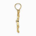 10K / 14K Yellow with Rhodium w/ Rhodium Ships Wheel Pendant - Product Photo