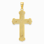 10K / 14K Two-tone Engraved Crucifix Charm - Product Photo
