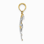 10K / 14K Yellow with Rhodium w/ Rhodium Cut-Out Angelfish Charm - Product Photo