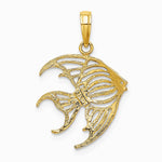 10K / 14K Yellow with Rhodium w/ Rhodium Cut-Out Angelfish Charm - Product Photo