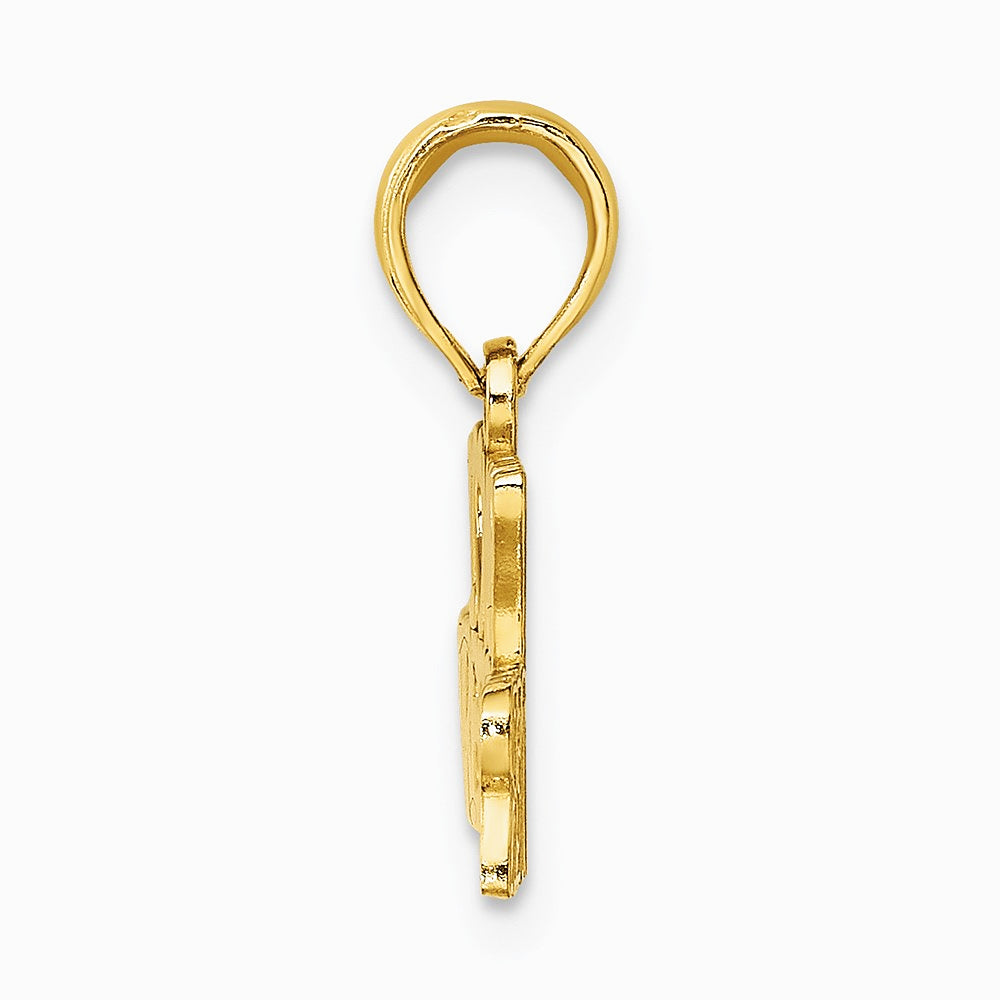 10K / 14K Yellow Gold I LOVE MY FIREFIGHTER Charm - Product Photo