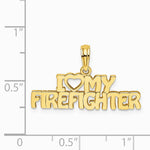 10K / 14K Yellow Gold I LOVE MY FIREFIGHTER Charm - Product Photo