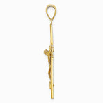 10K / 14K Yellow Gold W/ Satin Finish Crucifix Charm - Product Photo