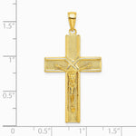 10K / 14K Yellow Gold W/ Satin Finish Crucifix Charm - Product Photo