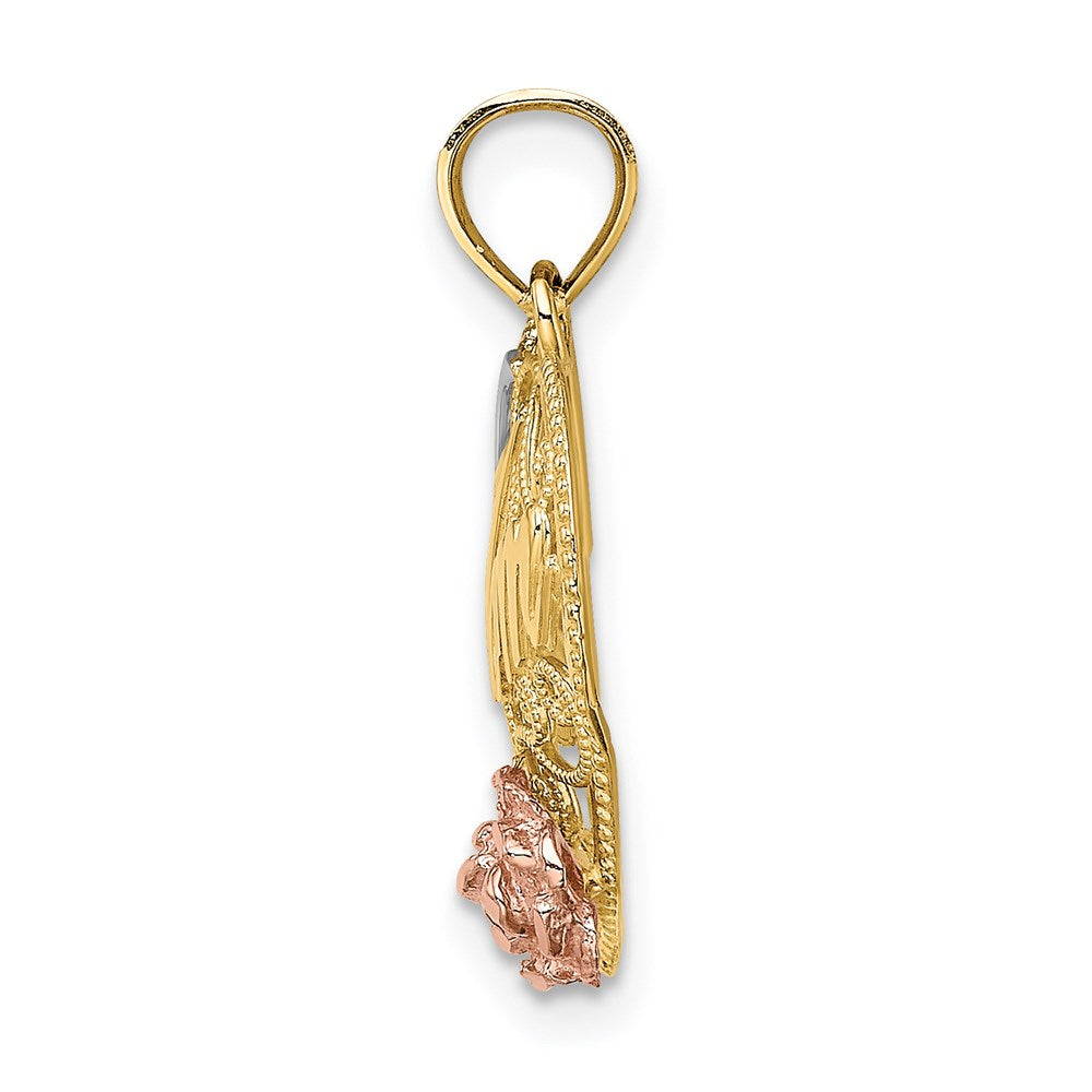 14k Two-tone w/White Rhodium 