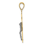 14K Two-tone Celtic Crucifix w/ Eternity Circle Charm - Product Photo