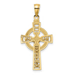 14K Two-tone Celtic Crucifix w/ Eternity Circle Charm - Product Photo