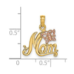 14k Two-Tone MOM w/ Butterfly Charm - Product Photo
