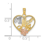 14K Two-tone White Rhodium Textured 