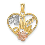 14K Two-tone White Rhodium Textured 