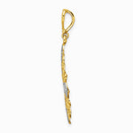 14K Yellow & Rhodium w/ Rhodium Cut-out Cross Medallion Charm - Product Photo