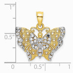 10K / 14K Yellow with RH with RH Butterfly with White Edge and Cut-out Wings - Product Photo