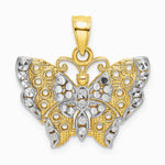 10K / 14K Yellow with RH with RH Butterfly with White Edge and Cut-out Wings - Product Photo
