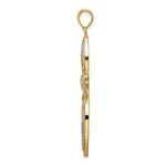 14K Yellow & Rhodium W/ Rhodium Beaded Filigree Cross Charm - Product Photo