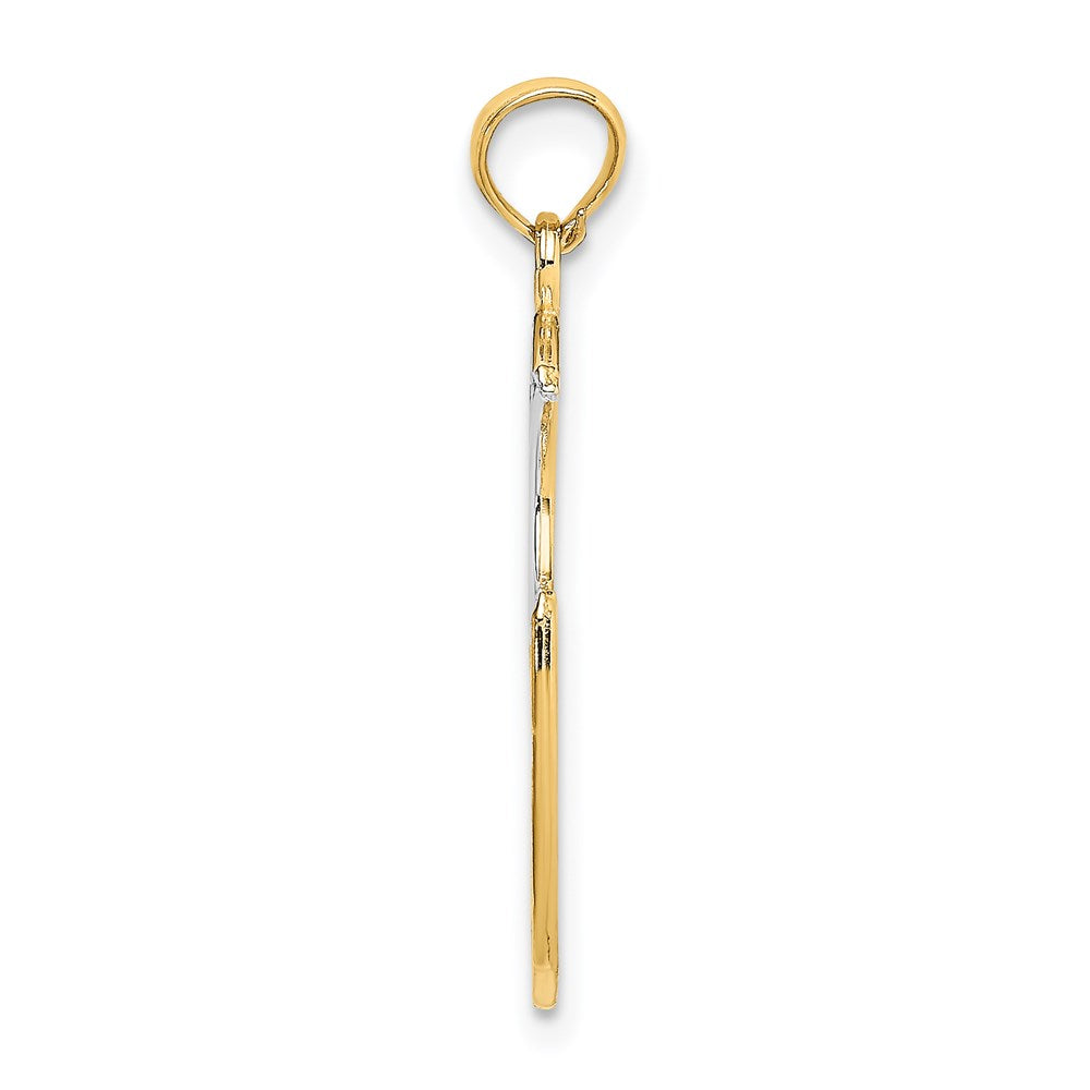 14k w/ Rhodium WISH DREAM BELIEVE Moon and Stars Charm - Product Photo