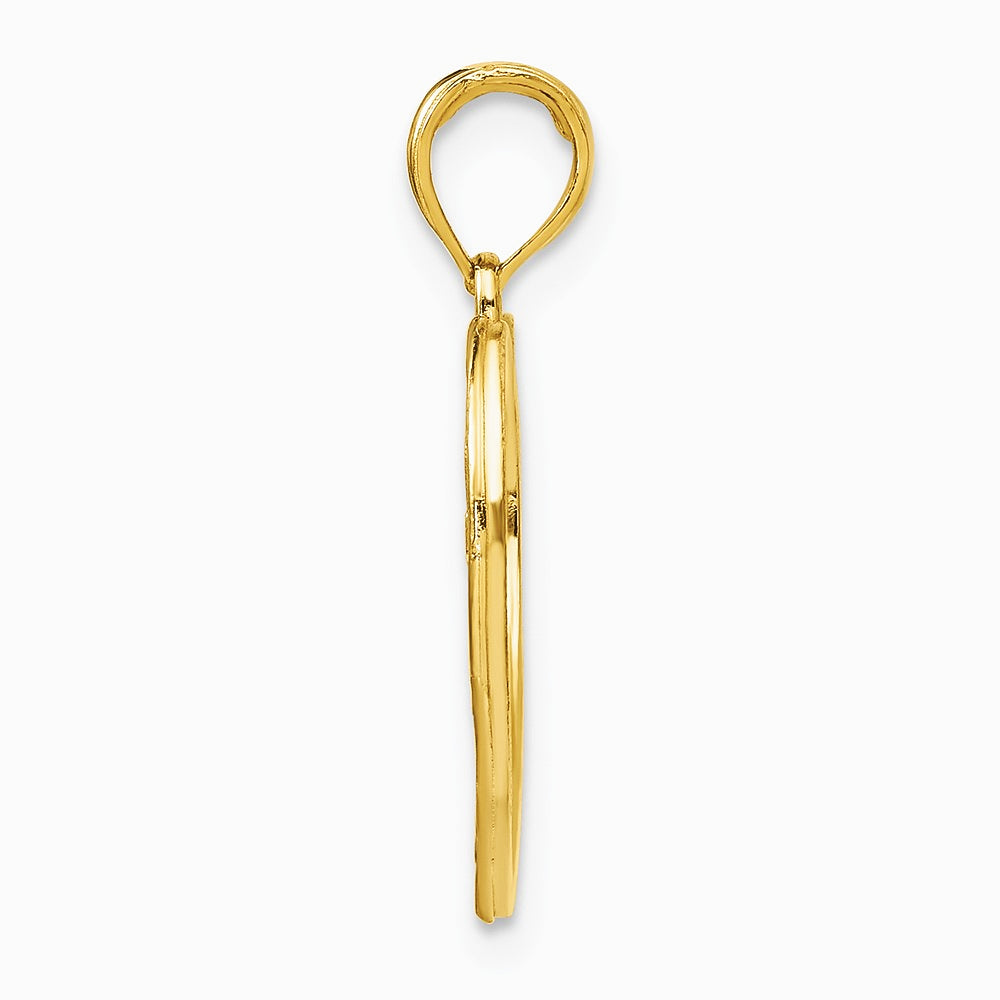 10K / 14K Yellow with Rhodium with Rhodium Hope In Heart with Flowers Charm - Product Photo