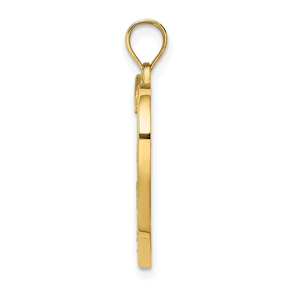 14k w/ Rhodium MOM Heart with 2 Kids Charm - Product Photo