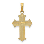 10K / 14K Yellow with Rhodium w/ Rhodium Diamond-Cut Cross Pendant - Product Photo