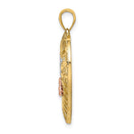 14K Two-tone with White Rhodium NANA Heart with Flowers Charm - Product Photo