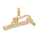 14k Two-Tone GRANDMA w/ Heart Charm - Product Photo