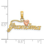 14k Two-Tone GRANDMA w/ Heart Charm - Product Photo