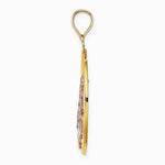 10K / 14K Two-tone with White Rhodium Butterfly Charm - Product Photo