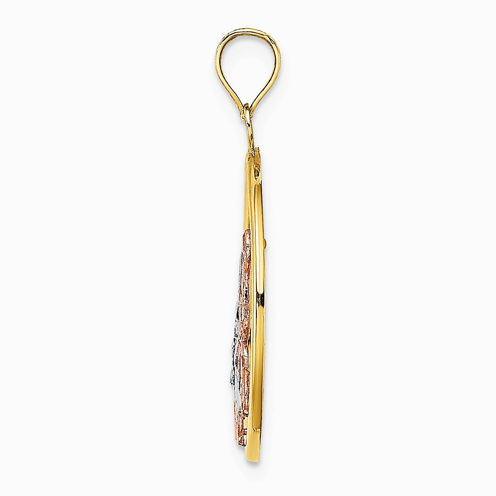 10K / 14K Two-tone with White Rhodium Butterfly Charm - Product Photo