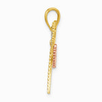 10K / 14K Two-tone Tri-Color Dragonfly with Beaded Diamond-Cut Wings Charm - Product Photo