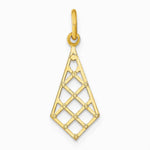 10K / 14K Yellow with Rhodium with Rhodium Diamond-Cut Small Criss-Cross Charm - Product Photo