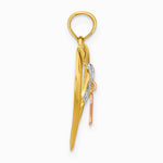 10K / 14K Two-tone with White Rhodium BELIEVE in Heart w/ Breast Cancer Ribbon - Product Photo