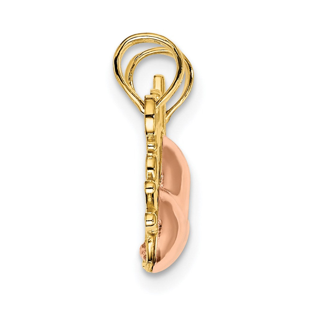 14k Two-Tone MOTHER and DAUGHTER Break-Apart Hearts Charm - Product Photo